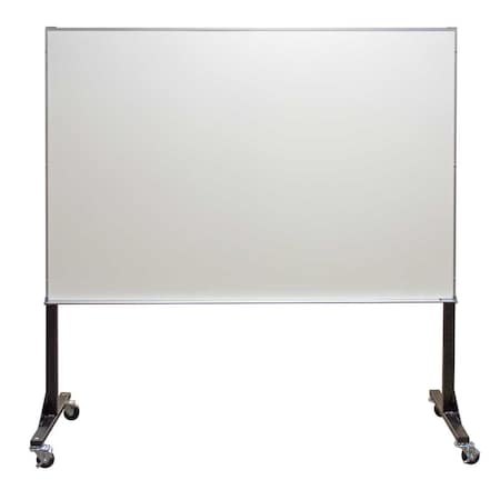 United Visual Products Sliding Door Wood Corkboard, 60"x36", Waln, UV9004OCS-WALNUT-BUFF UV9004OCS-WALNUT-BUFF